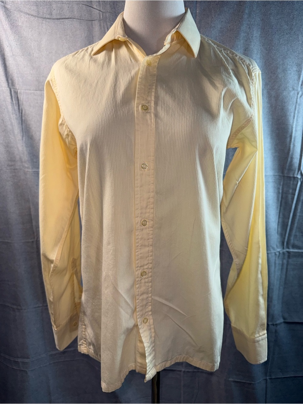 1787-Renoma Women's Pale Yellow Button-Down Shirt with Classic Collar